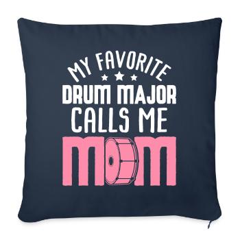 Tambour-major m’appelle maman Tambours Batteur Maman Mars - Housse de coussin décorative 45 x 45 cm - bleu marine - Devant