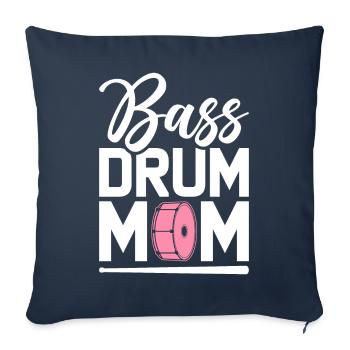 Grosse Caisse Maman Schlagzeuger Batteur Maman Batterie - Housse de coussin décorative 45 x 45 cm - bleu marine - Devant