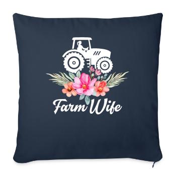 Femme de fermier Fermier Fermier Fermier - Housse de coussin décorative 45 x 45 cm - bleu marine - Devant
