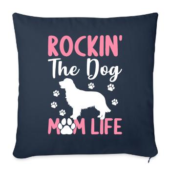 Rockin' The Dog Mom Life Golden Retriever Mom Hall - Sofa pillowcase 17,3'' x 17,3'' (45 x 45 cm) - navy - Front