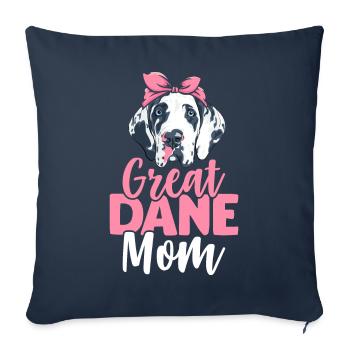 Great Dane Mom Dog Lover Dog Mom - Sofa pillowcase 17,3'' x 17,3'' (45 x 45 cm) - navy - Front