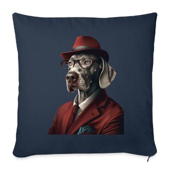 Weimaraner - Sofakissenbezug 45 x 45 cm - Navy - Vorne
