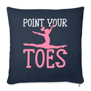 Gymnastique gymnaste acrobate montrer ses orteils - Housse de coussin décorative 45 x 45 cm - bleu marine - Devant