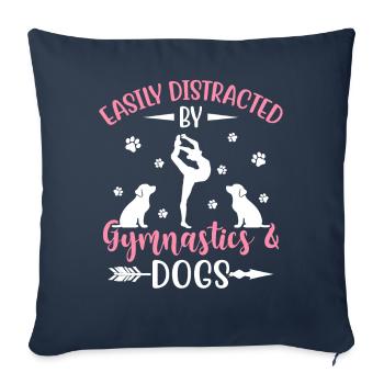 Distracted Gymnastics Dogs Gymnast Gymnastics - Sofa pillowcase 17,3'' x 17,3'' (45 x 45 cm) - navy - Front