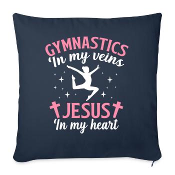 Gymnastics Veins Jesus Heart Gymnast Girl Jesus - Sofa pillowcase 17,3'' x 17,3'' (45 x 45 cm) - navy - Front