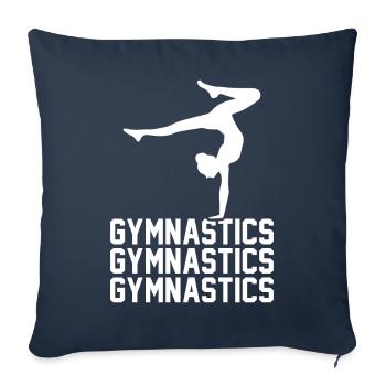 Gymnastique Gymnaste Gymnaste Fille Gymnaste Danse - Housse de coussin décorative 45 x 45 cm - bleu marine - Devant