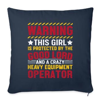 Fille Bon Dieu Opérateur d’équipement lourd HEO - Housse de coussin décorative 45 x 45 cm - bleu marine - Devant