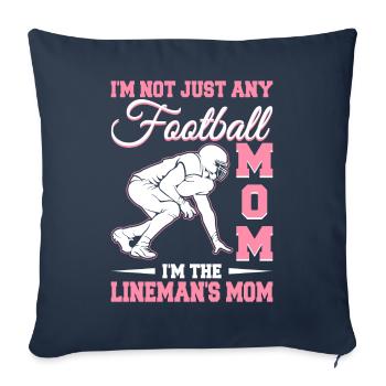 Maman de football La mère du monteur de ligne Maman de football - Housse de coussin décorative 45 x 45 cm - bleu marine - Devant