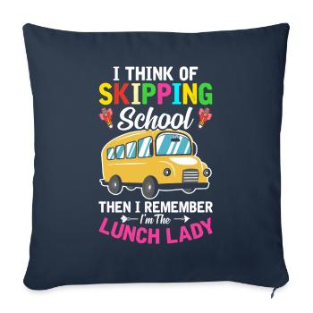 Je sèche l’école, c’est moi - Housse de coussin décorative 45 x 45 cm - bleu marine - Devant