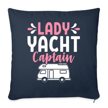 RV Camping Camper RV Bus RV Girl Lady Yacht - Sofa pillowcase 17,3'' x 17,3'' (45 x 45 cm) - navy - Front