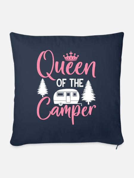 Rv Camping Wohnmobil Camping Girl Wohnmobil - Sofakissenbezug 45 x 45 cm - Navy