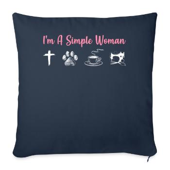 Machine à coudre Équipe de couture Femmes de couture Je suis un simple - Housse de coussin décorative 45 x 45 cm - bleu marine - Devant