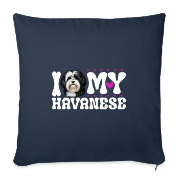 Ich liebe meinen Havaneser - Sofakissenbezug 45 x 45 cm - Navy - Vorne