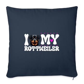 I love my Rottweiler - Sofa pillowcase 17,3'' x 17,3'' (45 x 45 cm) - navy - Front