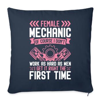 Mécanicien la première fois réparation automobile - Housse de coussin décorative 45 x 45 cm - bleu marine - Devant