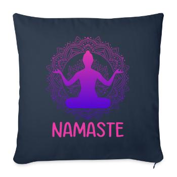 Namaste Yoga Meditation Combinaison de méditation - Housse de coussin décorative 45 x 45 cm - bleu marine - Devant