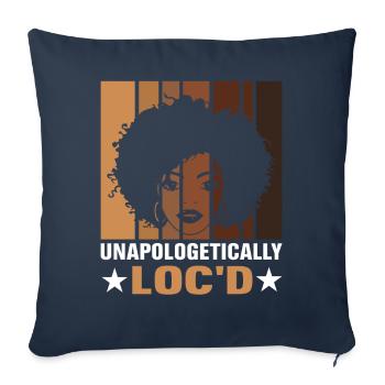 Unapologetically Loc'd Melanin Brown Skin Schwarze - Sofakissenbezug 45 x 45 cm - Navy - Vorne