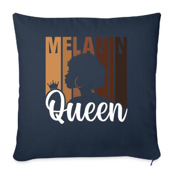 Mélanine Reine Peau Marron Noir Histoire - Housse de coussin décorative 45 x 45 cm - bleu marine - Devant