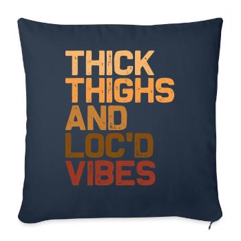 Cuisses épaisses Loc’d Vibes Mélanine Peau brune - Housse de coussin décorative 45 x 45 cm - bleu marine - Devant
