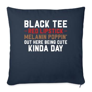 Black Tea Red Lipstick Melanin Tan - Sofa pillowcase 17,3'' x 17,3'' (45 x 45 cm) - navy - Front