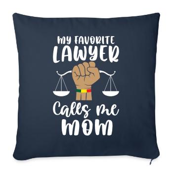 Favorite lawyer calls mother melanin brown skin - Sofa pillowcase 17,3'' x 17,3'' (45 x 45 cm) - navy - Front