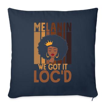Melanin Got Loc'd Brown Skin Black Afro - Sofa pillowcase 17,3'' x 17,3'' (45 x 45 cm) - navy - Front