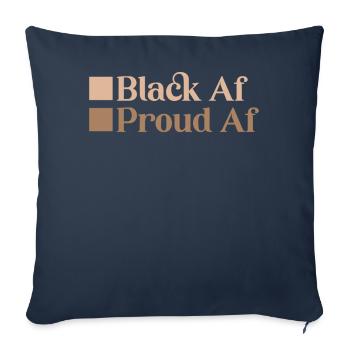 Noir Af Fier Af Mélanine Peau Brun Schwarze - Housse de coussin décorative 45 x 45 cm - bleu marine - Devant