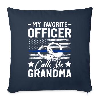 Officier préféré Grand-mère Policier - Housse de coussin décorative 45 x 45 cm - bleu marine - Devant