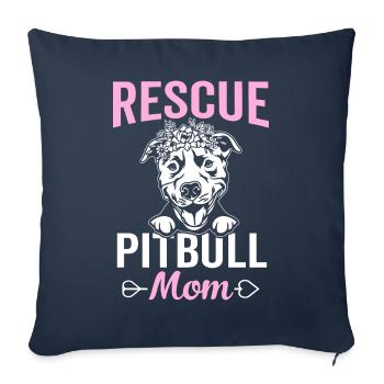 Rettung Pitbull Mutter Pitbull Hund Mutter - Sofakissenbezug 45 x 45 cm - Navy - Vorne
