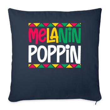 Mélanine Poppin Peau Marron Noir Histoire - Housse de coussin décorative 45 x 45 cm - bleu marine - Devant