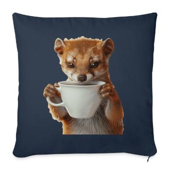 Hermelin Kaffee - Sofakissenbezug 45 x 45 cm - Navy - Vorne