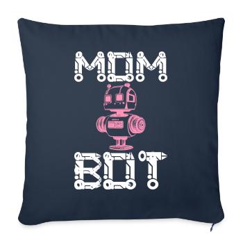 Maman Bot Robot Ingénieur Maman - Housse de coussin décorative 45 x 45 cm - bleu marine - Devant