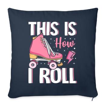 Comment je patine à roulettes Patineur à roulettes - Housse de coussin décorative 45 x 45 cm - bleu marine - Devant