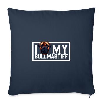 Ich liebe meinen Bullmastiff - Sofakissenbezug 45 x 45 cm - Navy - Vorne