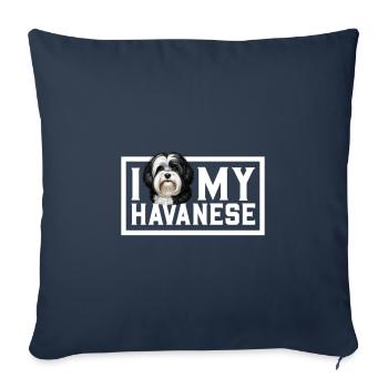 Ich liebe meinen Havaneser - Sofakissenbezug 45 x 45 cm - Navy - Vorne