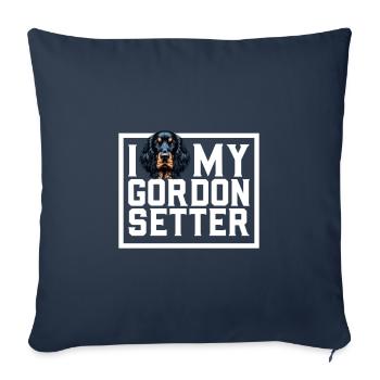 I love my Gordon Setter - Sofa pillowcase 17,3'' x 17,3'' (45 x 45 cm) - navy - Front