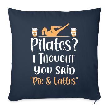 Pilates Pie Lattes Professeur de Pilates Exercice de yoga - Housse de coussin décorative 45 x 45 cm - bleu marine - Devant