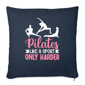 Pilates Sport Professeur de Pilates Plus Exercice de Yoga - Housse de coussin décorative 45 x 45 cm - bleu marine - Devant