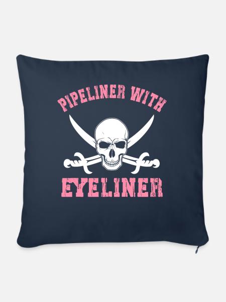 Pipeliner mit Eyeliner Pipeline Schweißer Frauen - Sofakissenbezug 45 x 45 cm - Navy