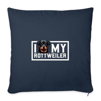 I love my Rottweiler - Sofa pillowcase 17,3'' x 17,3'' (45 x 45 cm) - navy - Front