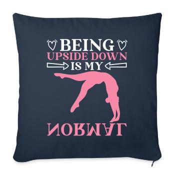 Gymnastique Gymnastique à l’envers est - Housse de coussin décorative 45 x 45 cm - bleu marine - Devant