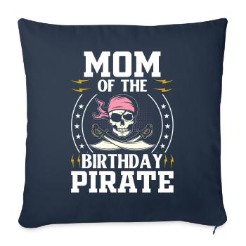 Maman anniversaire pirate Pirate maman pirate - Housse de coussin décorative 45 x 45 cm - bleu marine - Devant