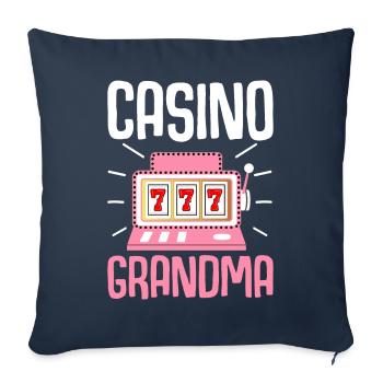 Casino Granny Machine à sous Casino Lover - Housse de coussin décorative 45 x 45 cm - bleu marine - Devant