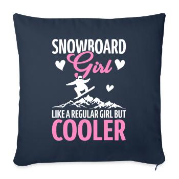 snowboard snowboarder snowboard fille mais plus cool - Housse de coussin décorative 45 x 45 cm - bleu marine - Devant