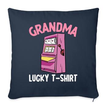 Oma Lucky T-shirt Spielautomat Casino Lover - Sofakissenbezug 45 x 45 cm - Navy - Vorne