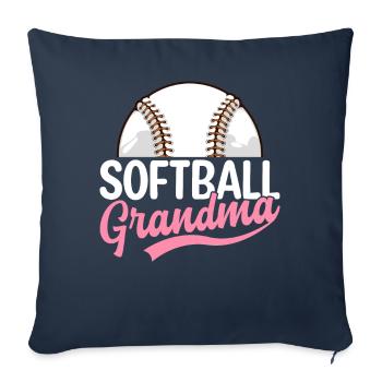 Mamie de softball - Housse de coussin décorative 45 x 45 cm - bleu marine - Devant