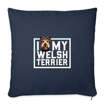 Ich liebe meinen Welsh Terrier - Sofakissenbezug 45 x 45 cm - Navy - Vorne