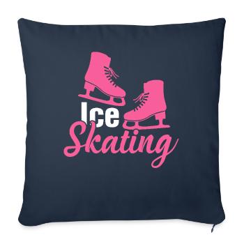 Patinage sur glace Patinage sur glace Patinage artistique - Housse de coussin décorative 45 x 45 cm - bleu marine - Devant