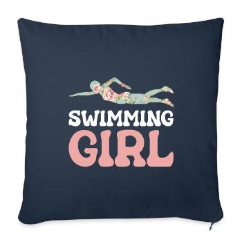 Natation Filles Nageuses de mer - Housse de coussin décorative 45 x 45 cm - bleu marine - Devant