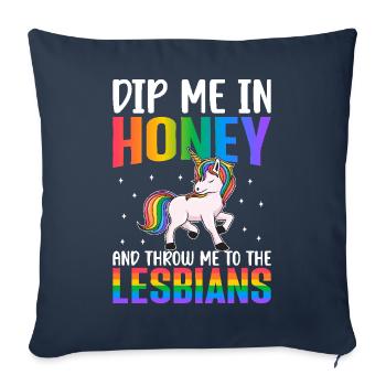 Throw Me To The Lesbians Lesbian Pride LGBTQ - Sofakissenbezug 45 x 45 cm - Navy - Vorne